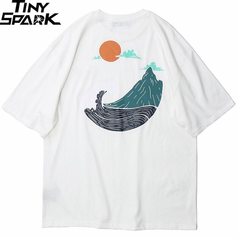 Great Wave T Shirts Hip Hop Mens Streetwear Harajuku Japanse Wave Tshirt Summer Short Sleeve T-Shirt Cotton Tops Tees Black-3