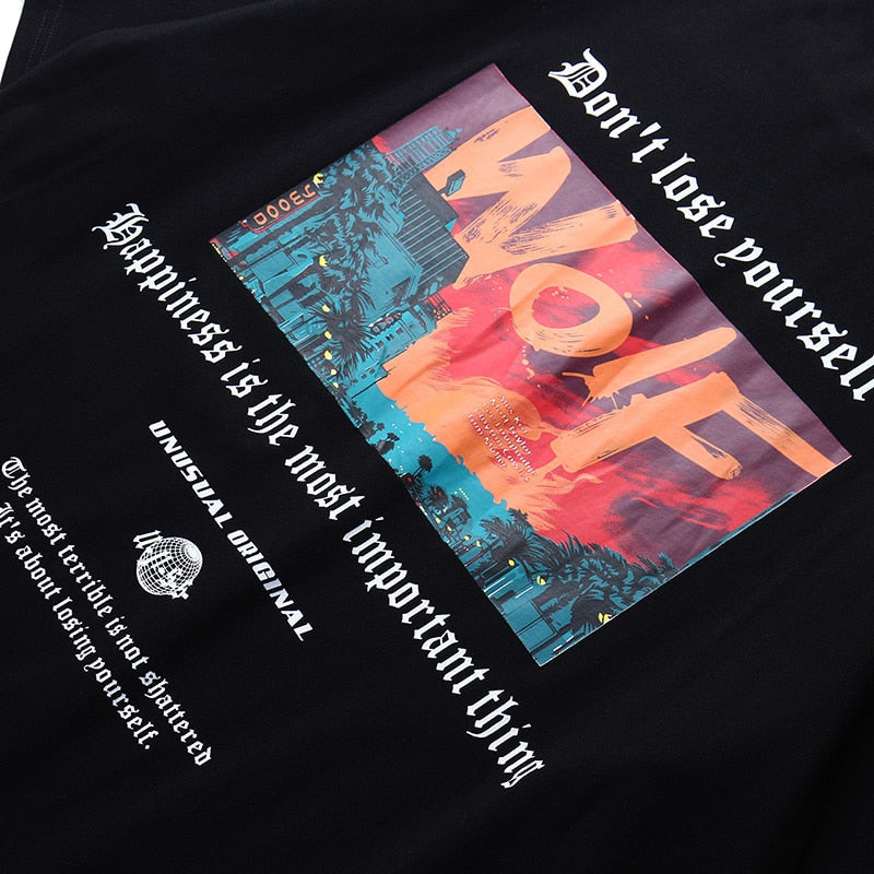 Oversize Hip Hop T Shirt Men Streetwear Harajuku Printed Tee Shirt Short Sleeve Cotton Casual T-Shirt Fashion Black Tshirt-4