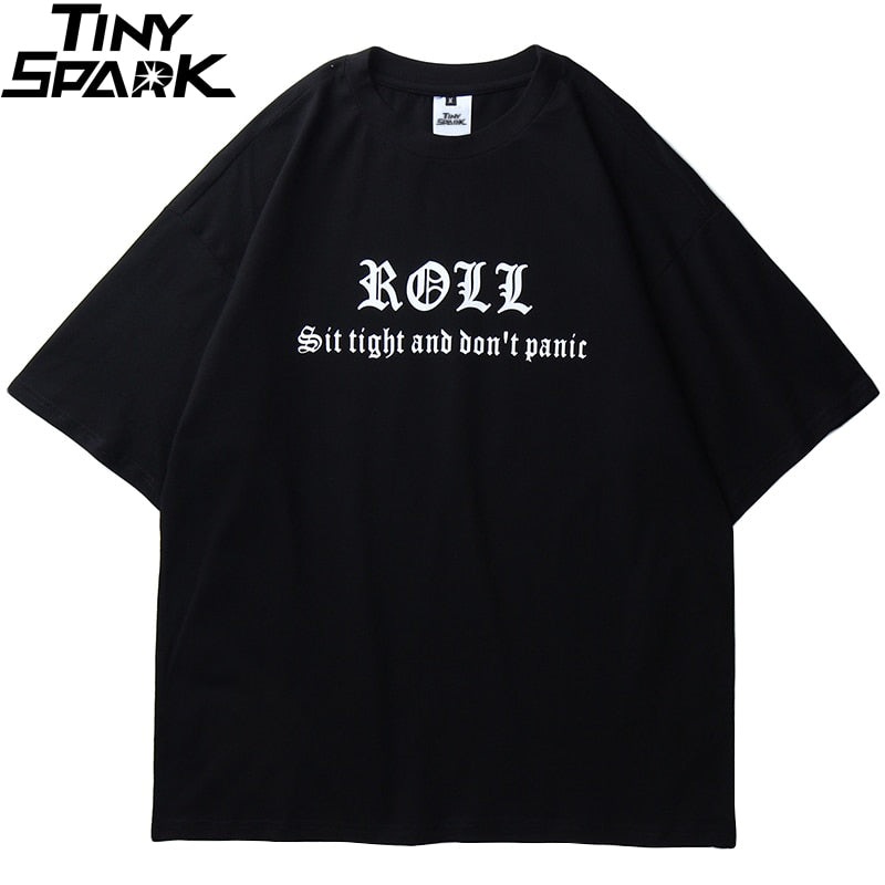 Oversize Hip Hop T Shirt Men Streetwear Harajuku Printed Tee Shirt Short Sleeve Cotton Casual T-Shirt Fashion Black Tshirt-2