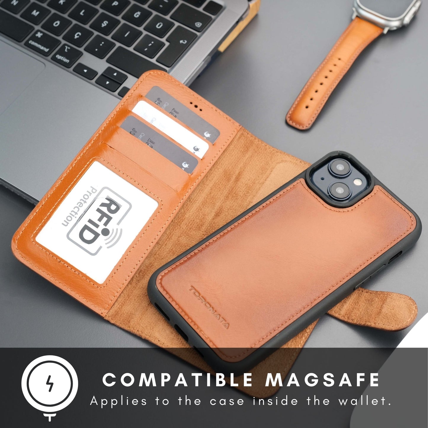 Casper iPhone 17 Air Leather Wallet Case – MagSafe Compatible-2