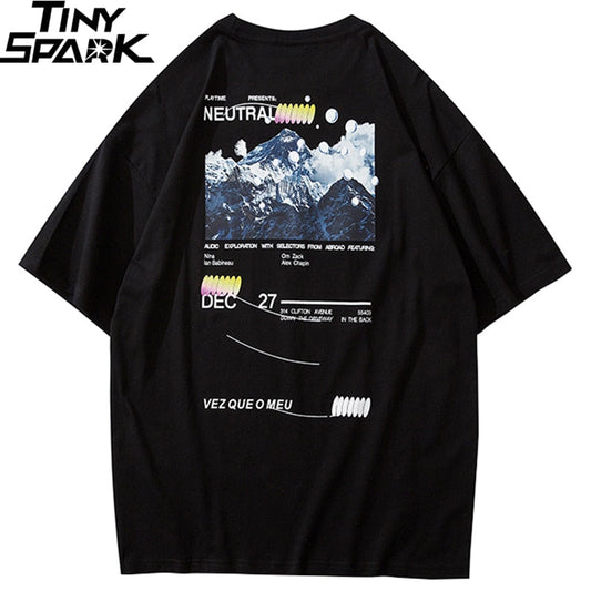 Hip Hop T Shirt Men Streetwear Iceberg Printed Tee Shirt Short Sleeve Cotton Casual T-Shirt Fashion Black Harajuku Tshirt-0