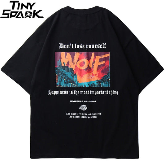 Oversize Hip Hop T Shirt Men Streetwear Harajuku Printed Tee Shirt Short Sleeve Cotton Casual T-Shirt Fashion Black Tshirt-0